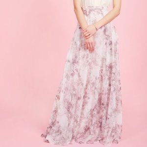 NWOT Jenny Yoo Chiffon Floral Maxi Skirt